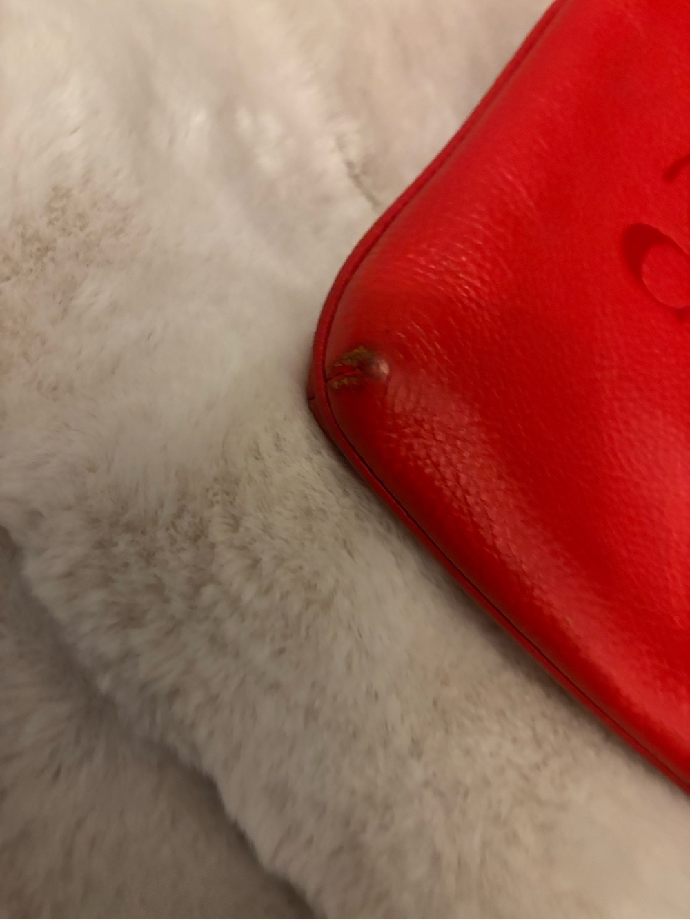 Coach Red Pebbled Leather Crossbody with Striped Strap - Picture 3 of 7
